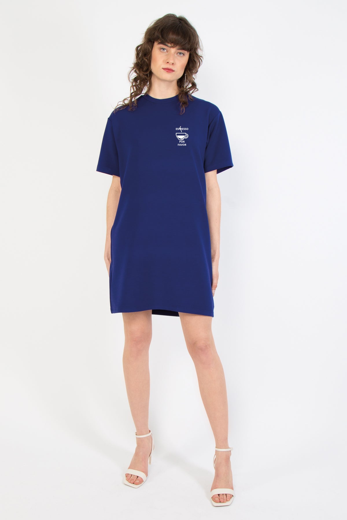 BERIT KLEID - ROYAL ESPRESSO POR FAVOR WHITE