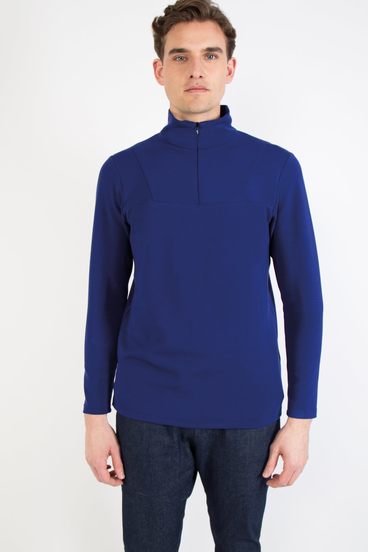 JARNO HALF ZIP SHIRT - ROYAL - WIEDERBELEBT